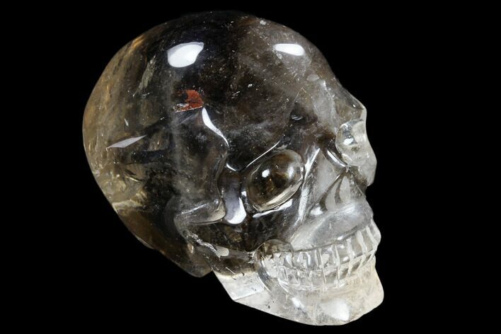 Carved, Smoky Quartz Crystal Skull #118105